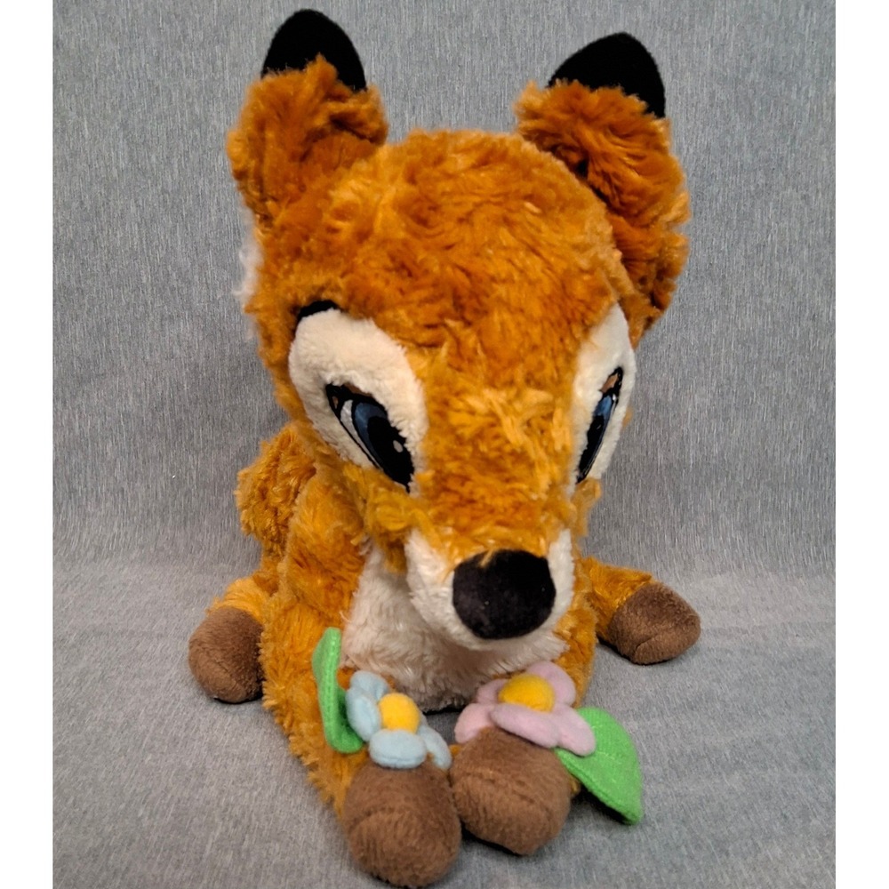 DISNEY WORLD Vintage 90's RARE Plush Bambi Handbag Purse With Flowers, zipper - Picture 3 of 10